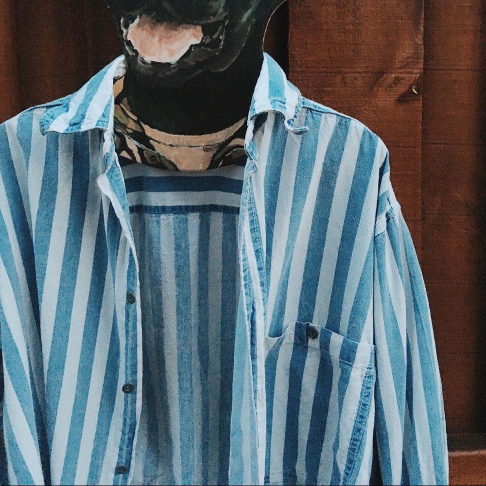 Denim stripe top